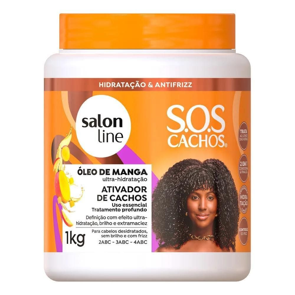 2X Ativador De Cachos Sos Cachos Óleo De Manga Salon Line 1K