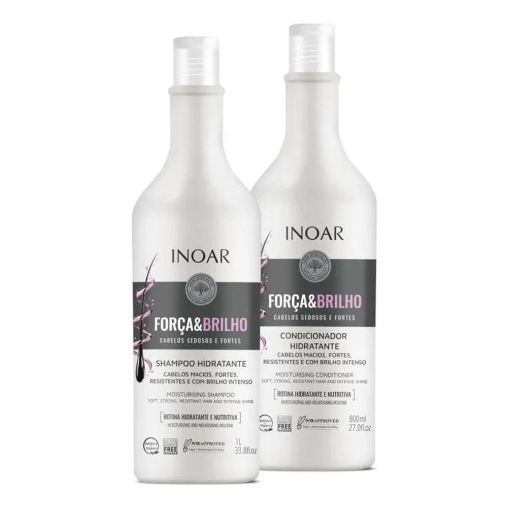 10X Kit Shampoo 1000Ml + Condicionador 800Ml Força E Brilho
