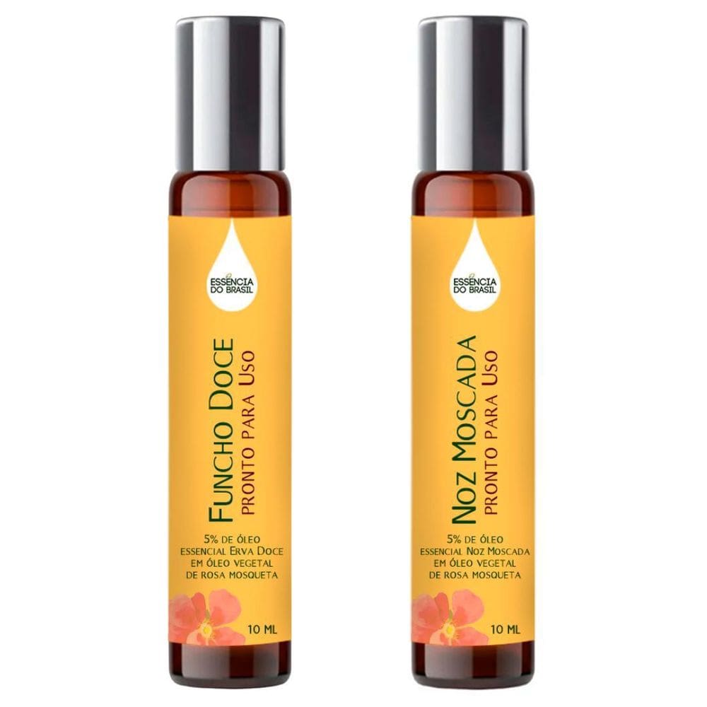 Óleos Essenciais Prontos Erva Doce, Noz-Moscada Roll On 10Ml
