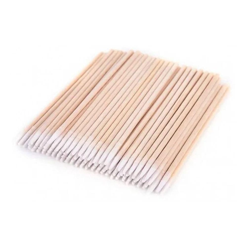 2X 100 Palitos Com Algodão Para Limpeza Henna Sobrancelha Un