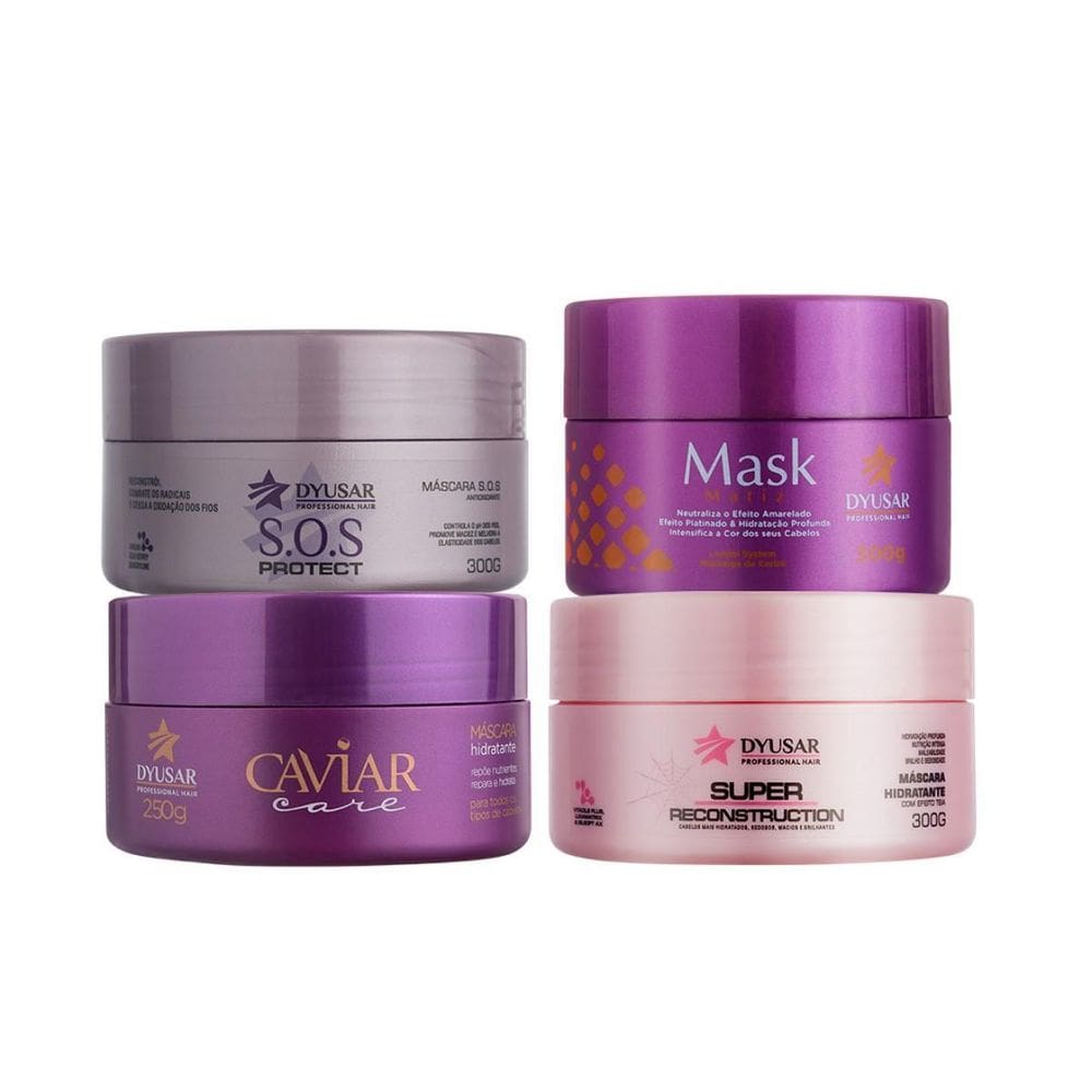 Cronograma Capilar Blond Para Loiros Kit 04 Máscaras Dyusar