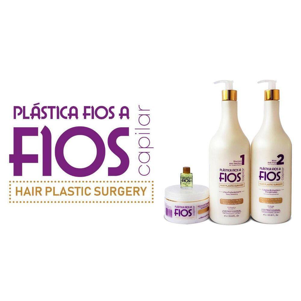 Plástica Fios A Fios 2X1Ml +Mascara 250G E Óleo De Argan 5Ml
