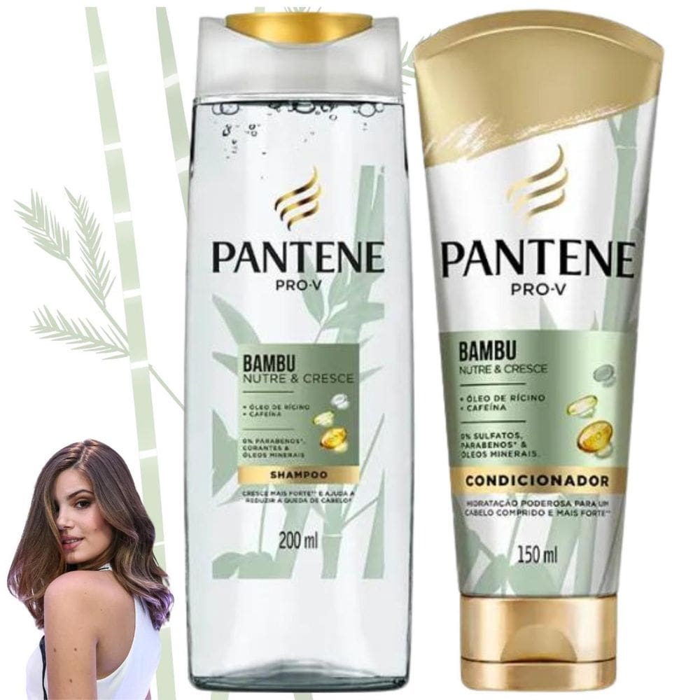 Kit Pantene Bambu Pro-V Nutre Cresce Óleo Rícino Cafeína