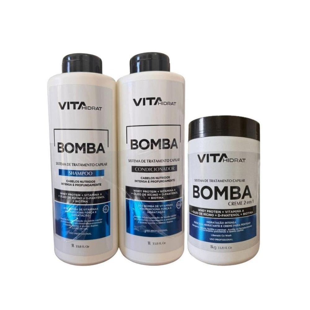 Kit Tratamento Que Previne A Queda Bomba Vita Hidrat 1L