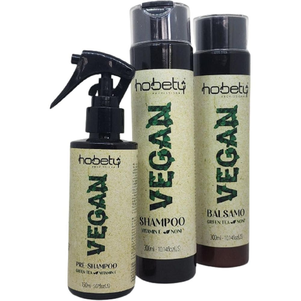 Tratamento Vegan Pre Sh 150Ml Sh 300Ml Balsamo 300Ml Hobety
