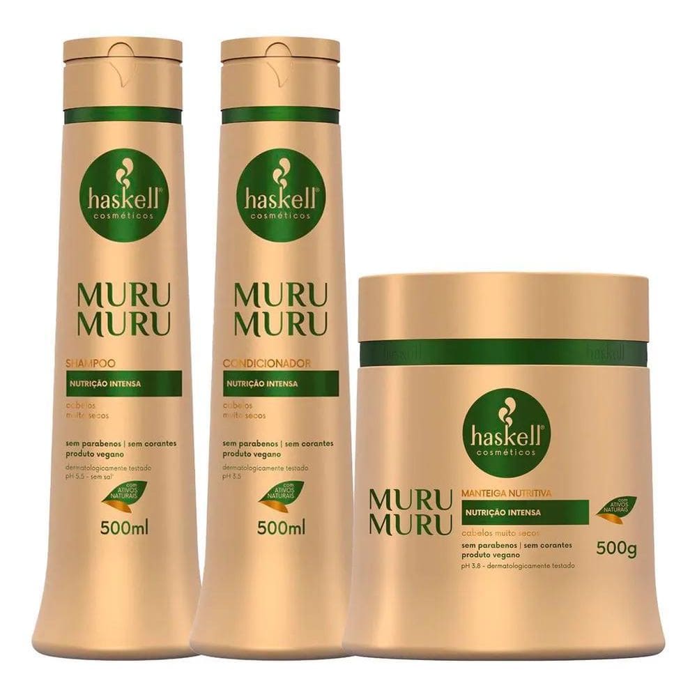 2X Kit Haskell Murumuru Shampoo Condicionador 500Ml Máscara