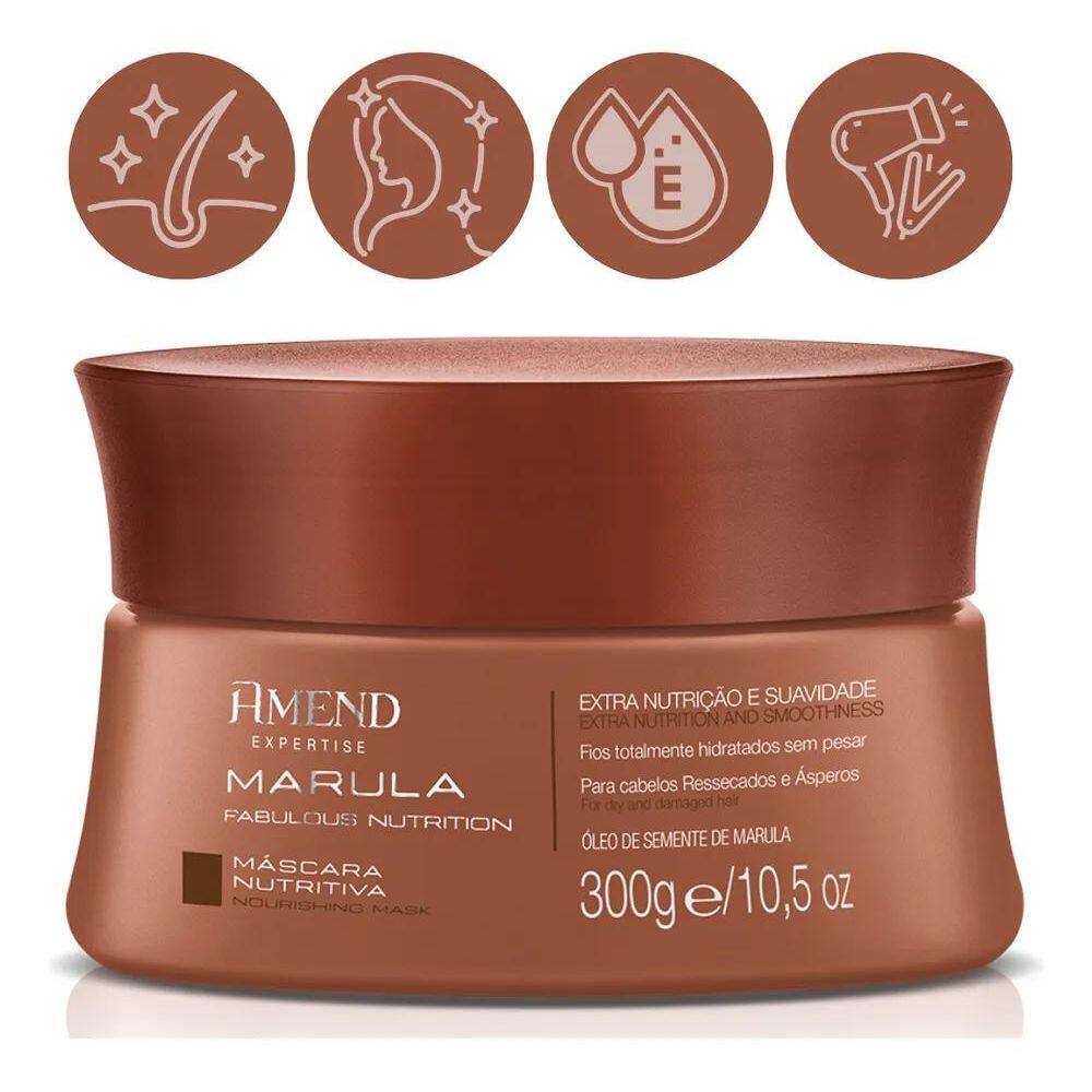 2X Máscara Nutritiva Amend Marula Fabulous Nutrition 300G