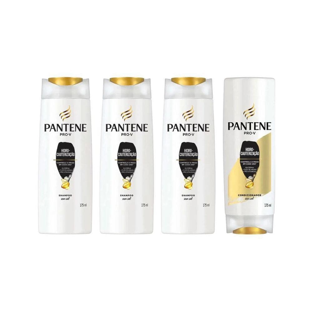 Kit Pantene Hidro Cauterização 3 Shampoo 175Ml+ 1 Cond 175Ml