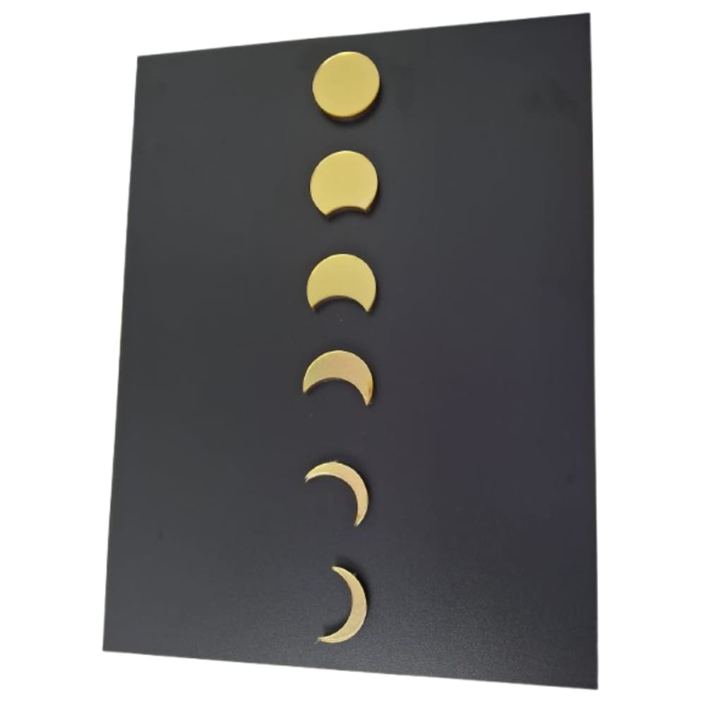 Quadro Painel Decorativo Fases Lua Dourado 30X40 Mdf Com Acrilico