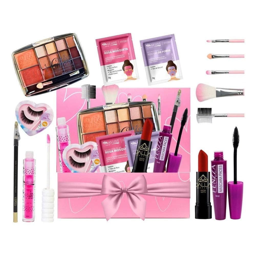 Kit Maquiagem Presente Caixa Completo Feminino Adolescente