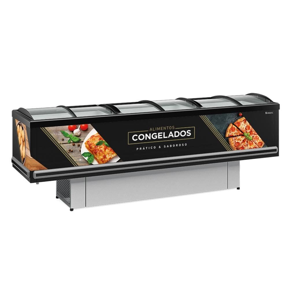 Expositor Ilha Gelopar Para Congelados Plus 819 Litros Preto 220V GESV-290C