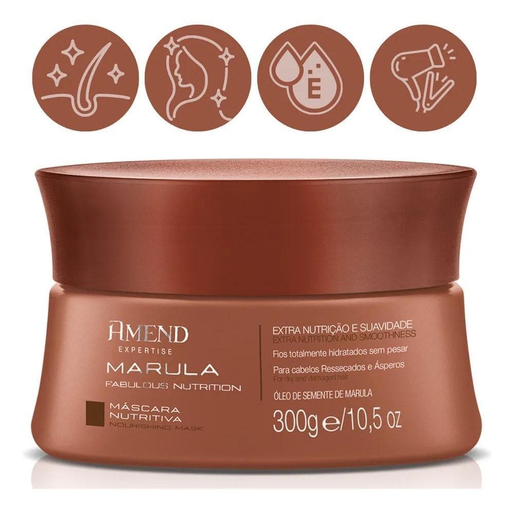 2X Máscara Nutritiva Amend Marula Fabulous Nutrition 300G