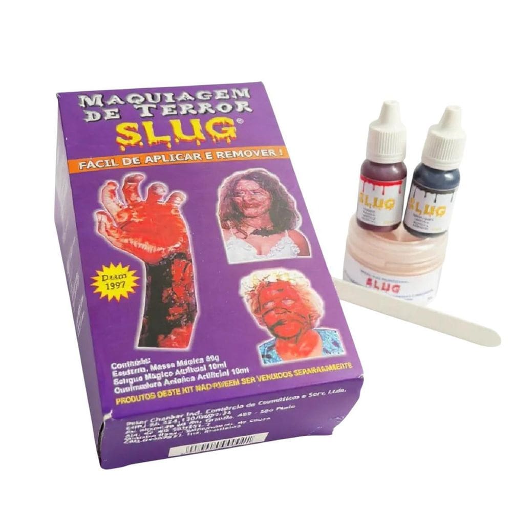 Kit Slug Maquiagem De Terror Sangue Queimadura E Massa