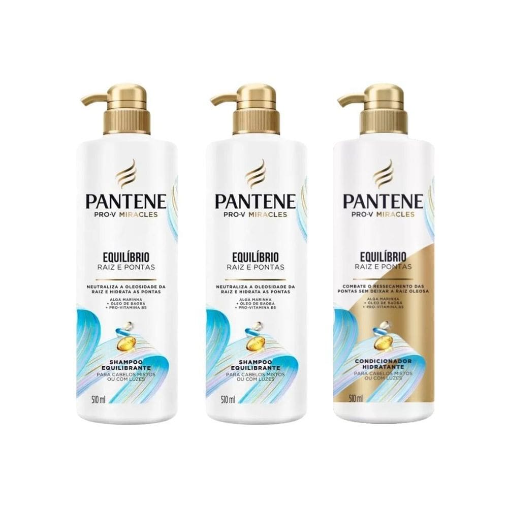 Kit Pantene Equilibrio 2 Shampoo 510Ml+1 Condicionador 510Ml