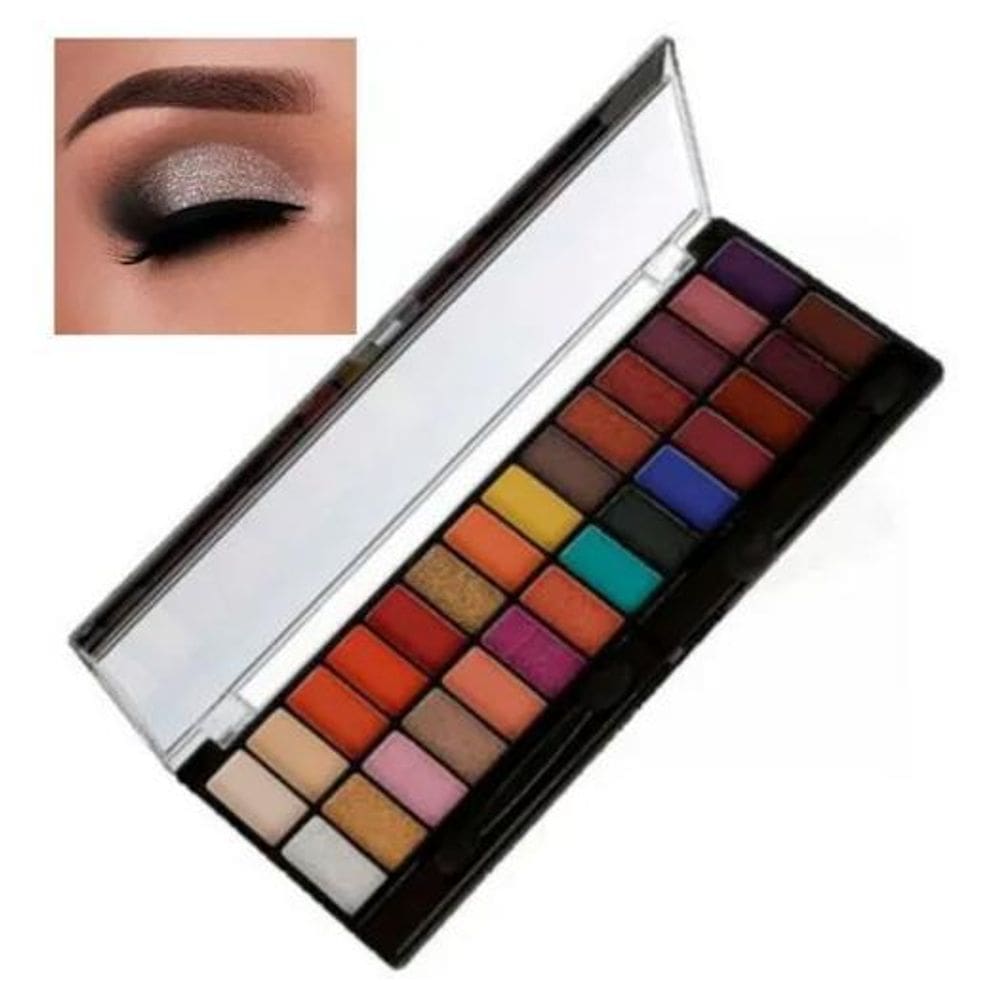 10X Paleta De Maquiagem Com 28 Sombras + Pincel Belle Angel