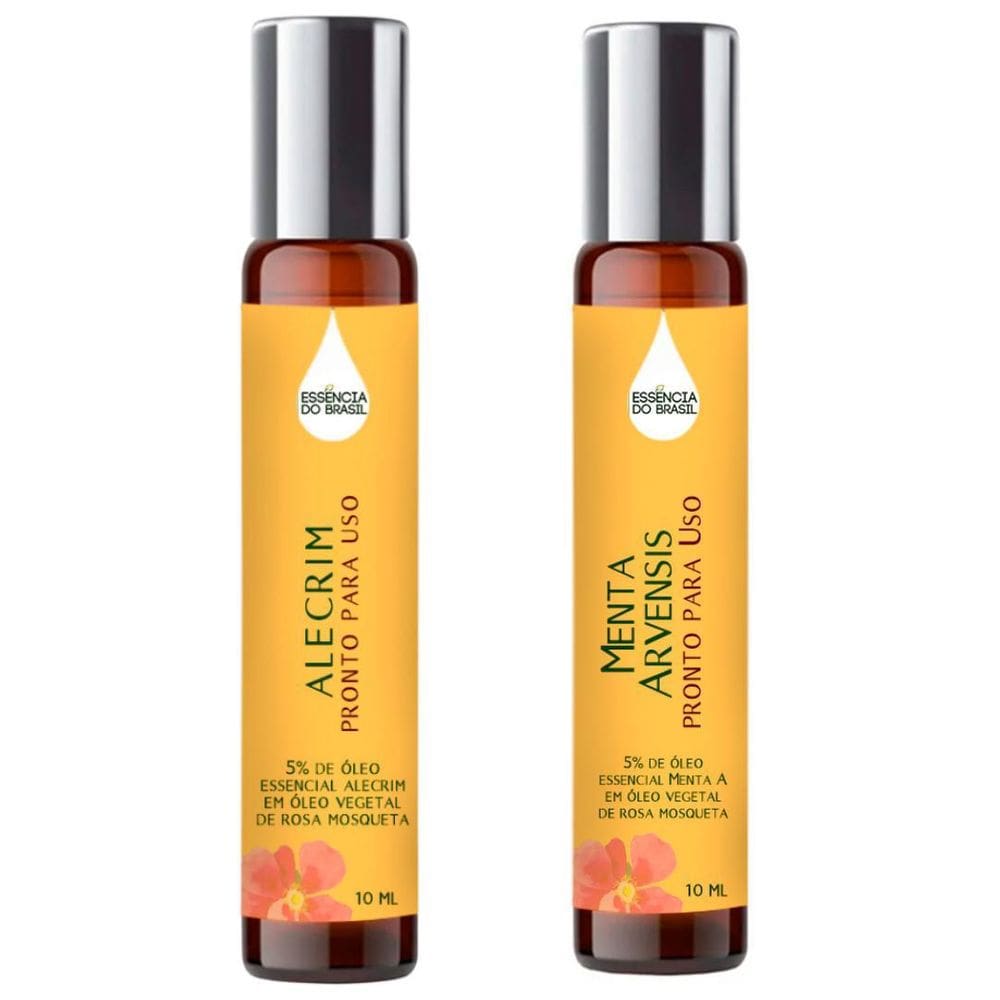 Óleos Essenciais Prontos Alecrim E Menta Roll On 10Ml