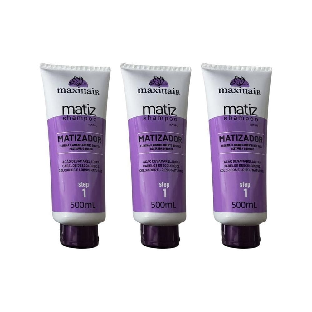 Shampoo Maxihair 500Ml Matizador - Kit Com 3Un
