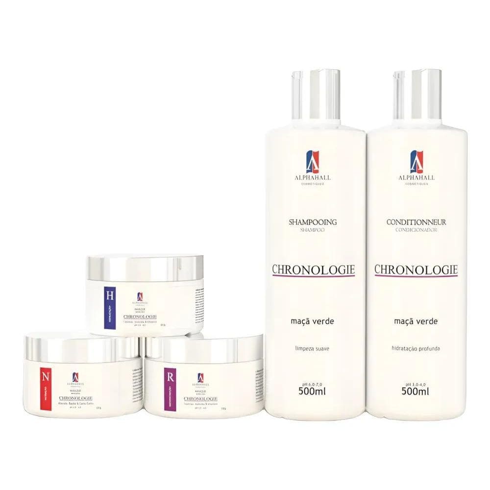 2X Kit Cronograma 5 Hidratação Reconstrução Nutrição Alphaha