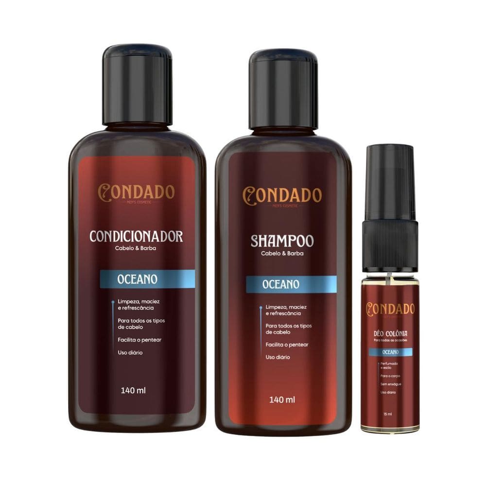 Kit Shampoo Condicionador Colônia Masculina Refrescante