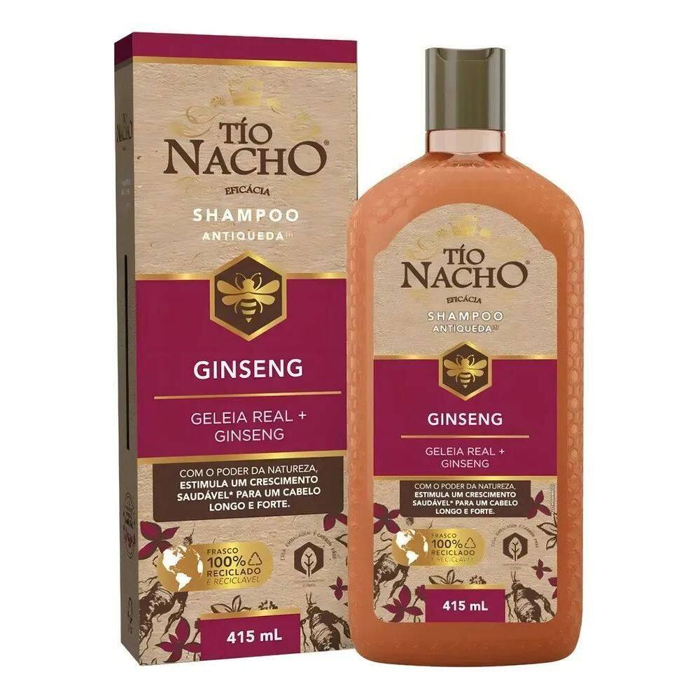 2X Shampoo Tio Nacho Antiqueda Ginseng + Geleia Real 415Ml