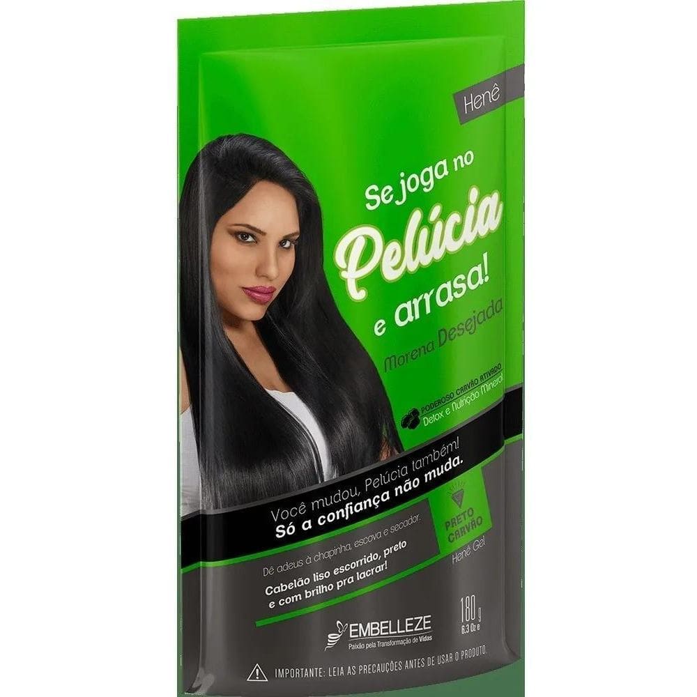 2X Alisante Henê Pelúcia Preto Carvão Pouch Embelleze 180G 1