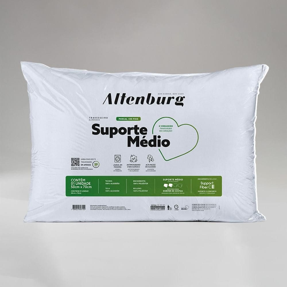 Travesseiro Altenburg Suporte Médio 50cm x 70cm