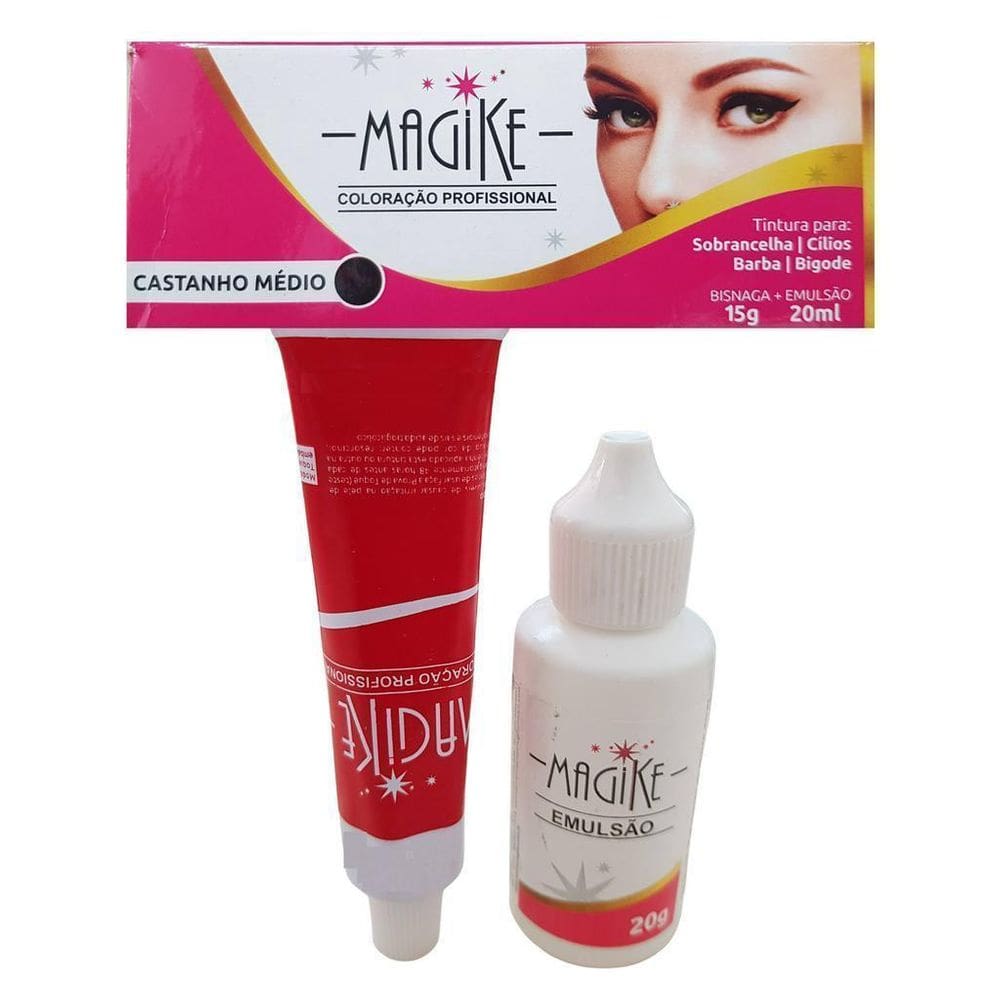 Tintura Para Sobrancelha Barba Bigode Magike 15G Emulsao 20G