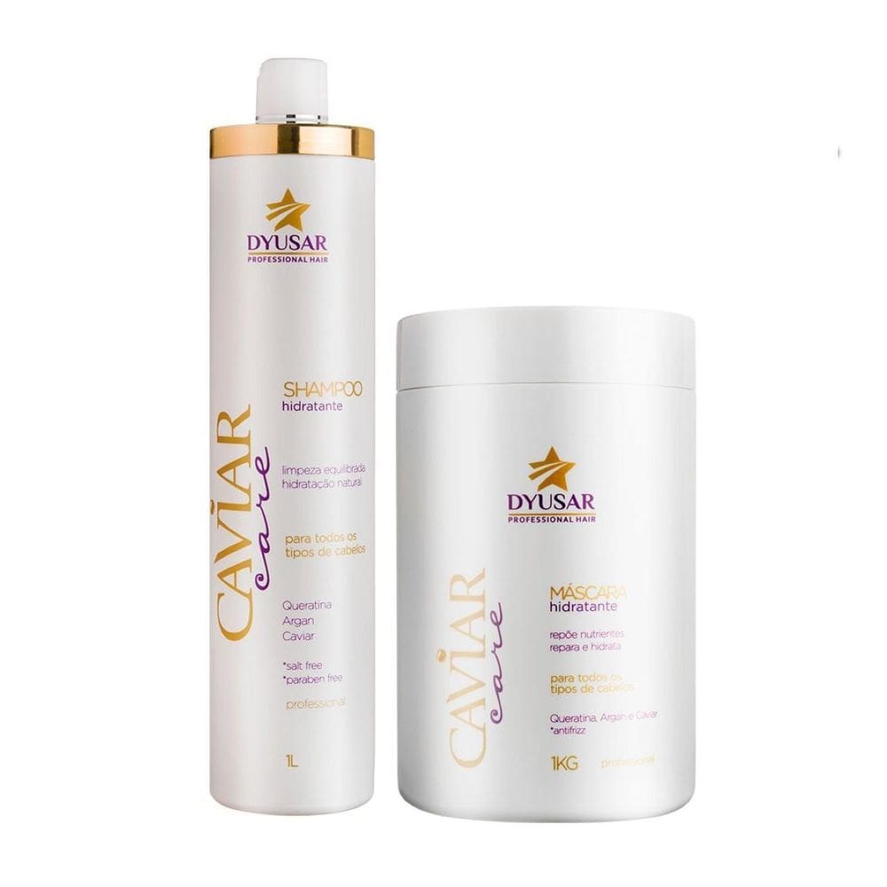 Kit Nutrição Shampoo+ Mascara De Caviar 1Kg Dyusar