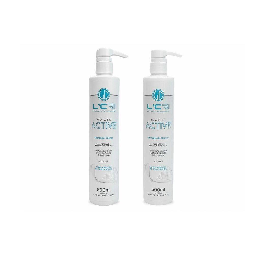 Kit Para Cachos Magic Active Com Aloe Vera L`Cri 500 Ml