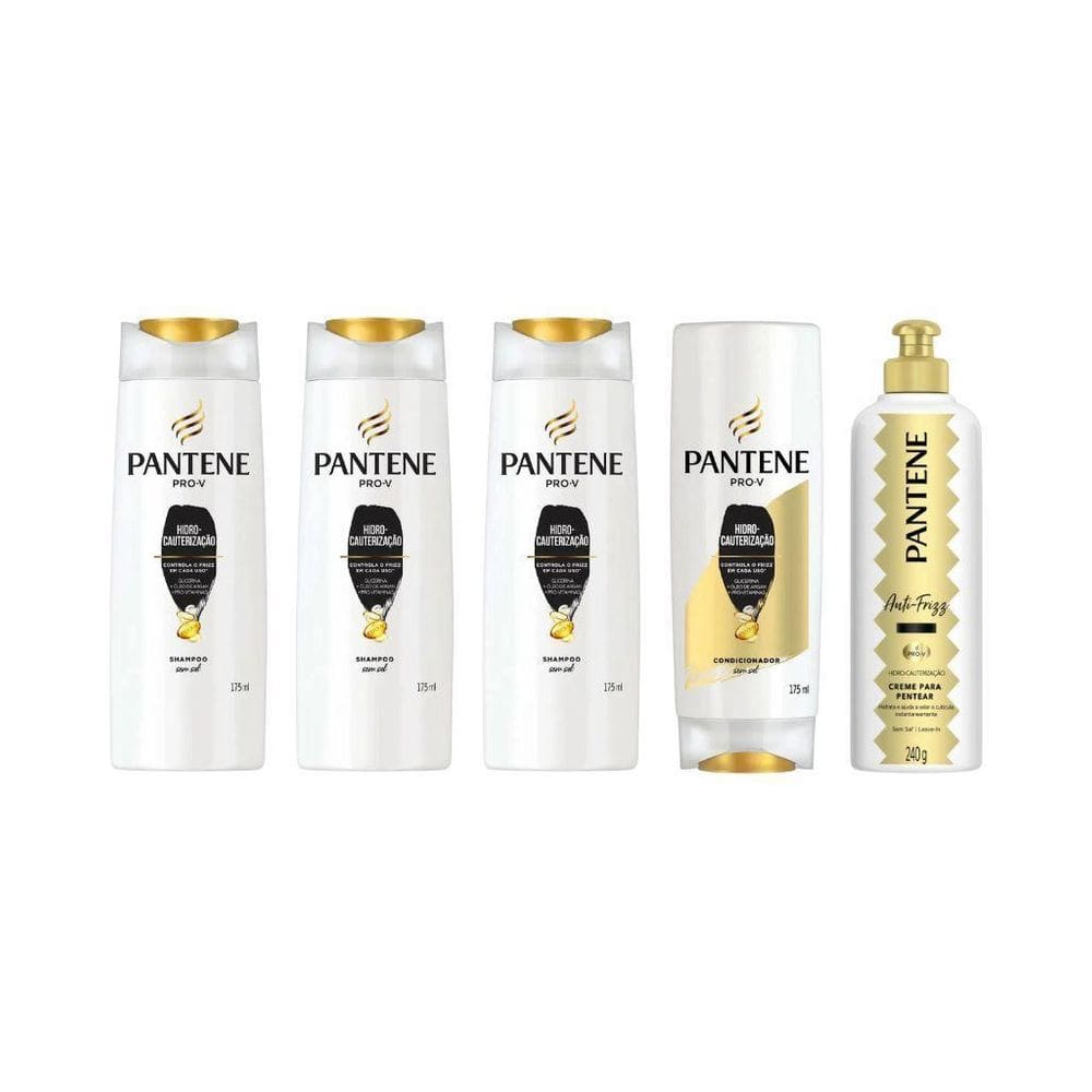 Kit Pantene Hidro Cauterização 3 Sh 175Ml + 1 Cond + 1 Creme