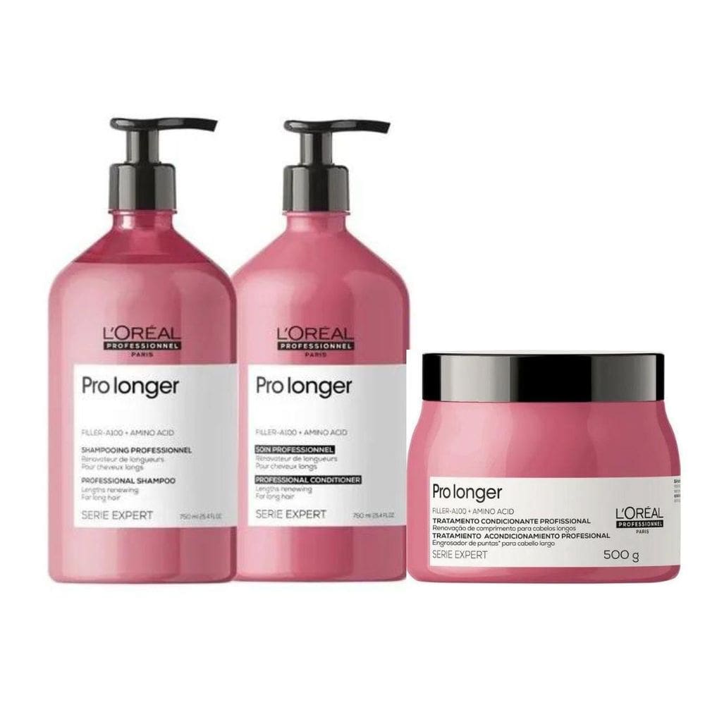 Lóreal Pro Longer Kit Shamp 750Ml + Cond 750Ml + Másc 500G