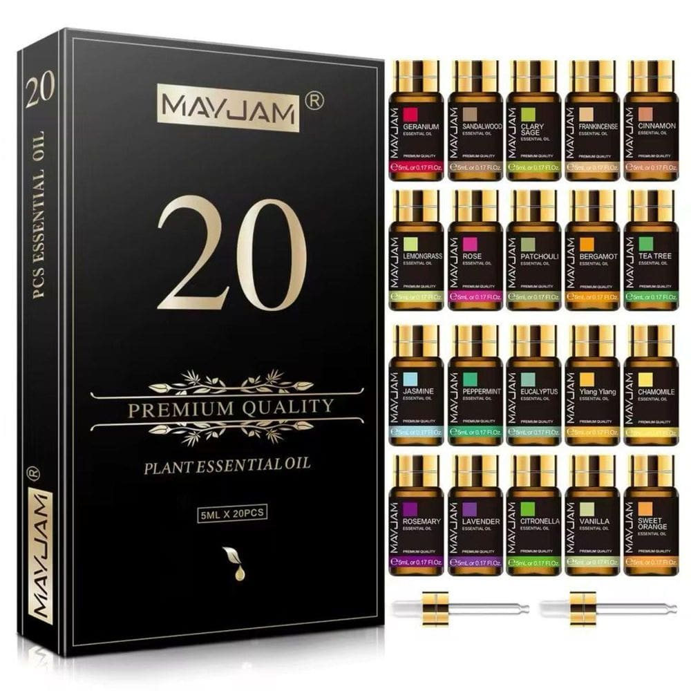 Conjunto De 20 Óleos Essências Puro 5Ml Mayjam