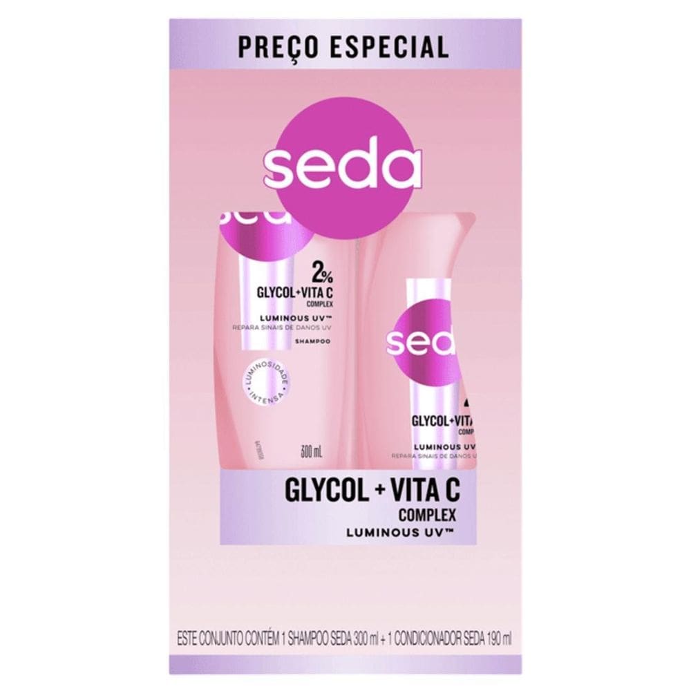 Kit Seda Shampoo 300Ml+ Condicionador 190Ml Luminous Uv