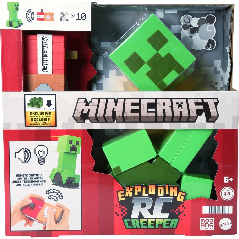 Brinquedo Mattel Minecraft Exploding RC Creeper com luzes e sons