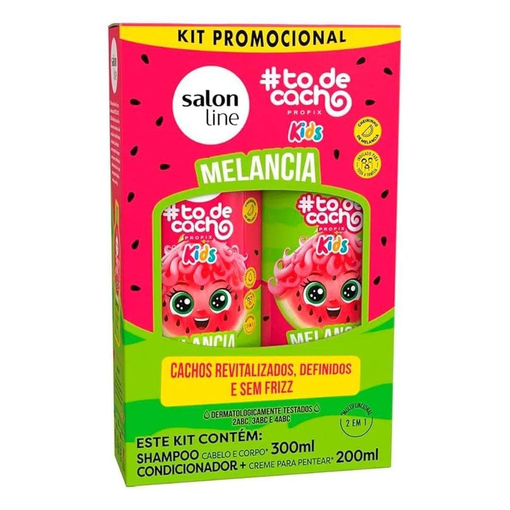 2X Kit Melancia Kids Shampoo Condicionador Salon Line Todeca