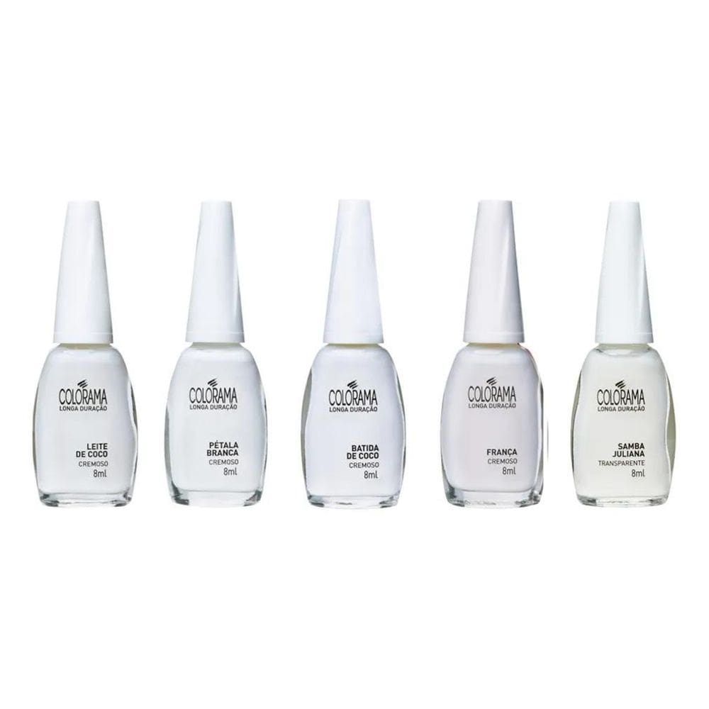 Kit Esmalte Colorama 5 Cores Francesinha Branco
