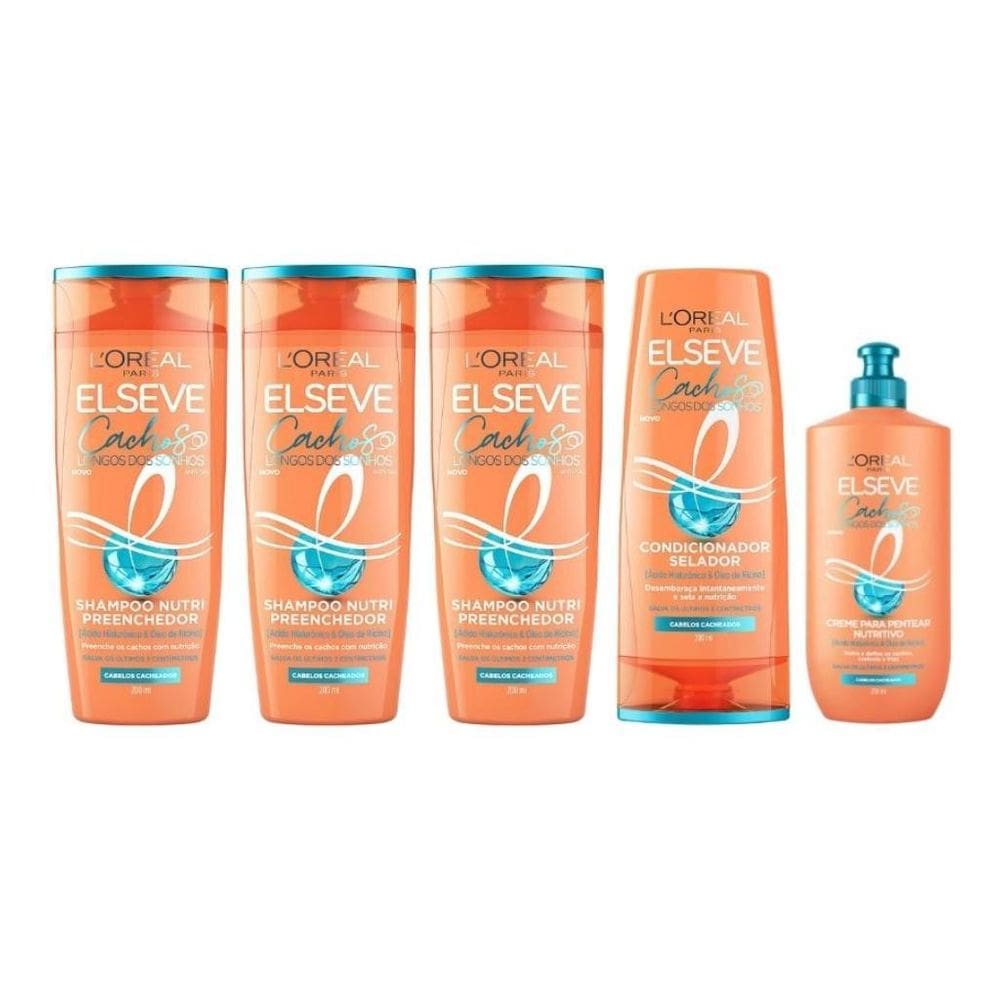 Kit Elseve Cachos Dos Sonhos 3 Sh 200Ml+1 Cond 200Ml+1 Creme