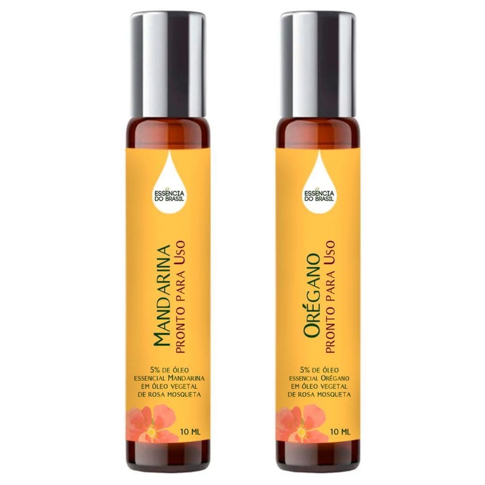Óleos Essenciais Prontos Mandarina E Orégano Roll On 10Ml