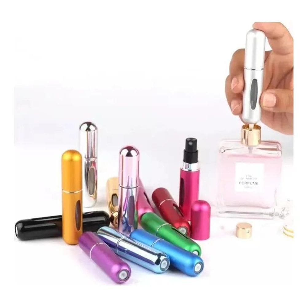 10X Kit 5Pçs Mini Frasco Porta Perfume Recarregável Bolsa V