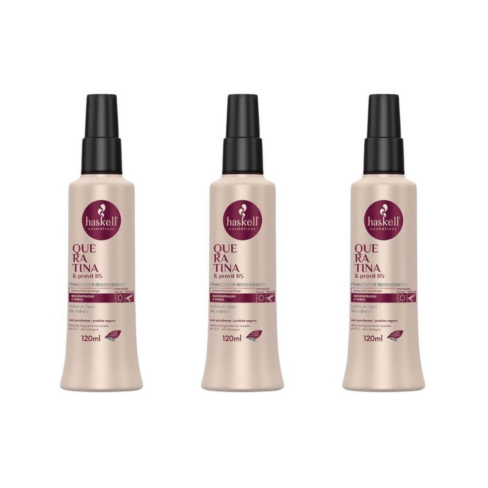 Finalizador Haskell Regenerador Queratina 120Ml - Kit 3Un