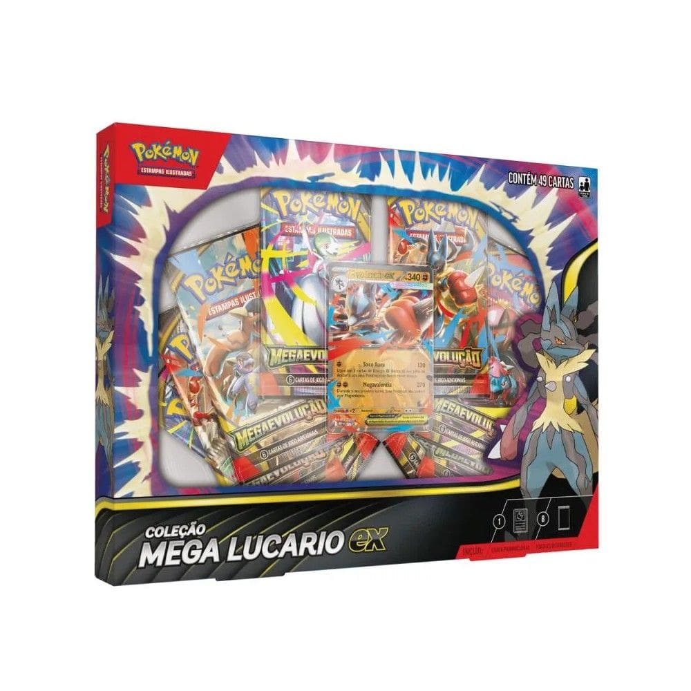Pokémon Box de Coleção Mega Lucario ex Jogo de Cartas Copag