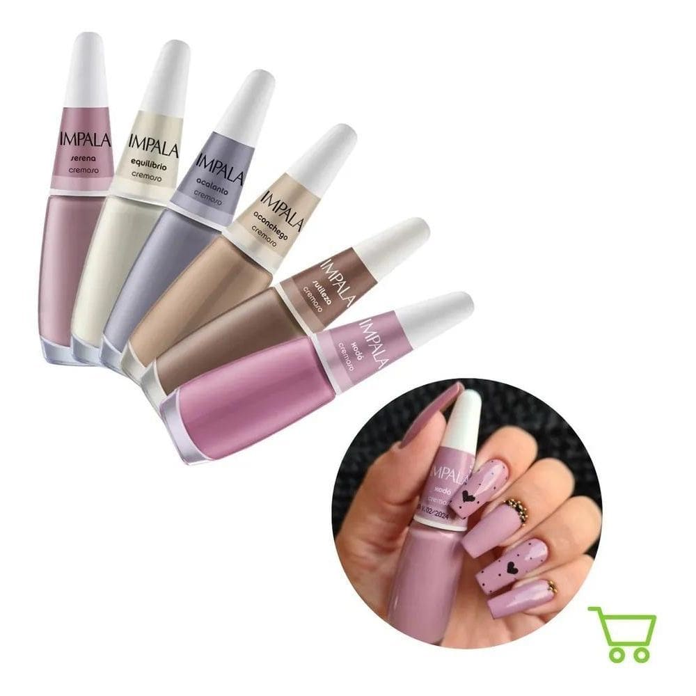 2X Kit 6 Esmaltes Impala Nude Rosado Barato