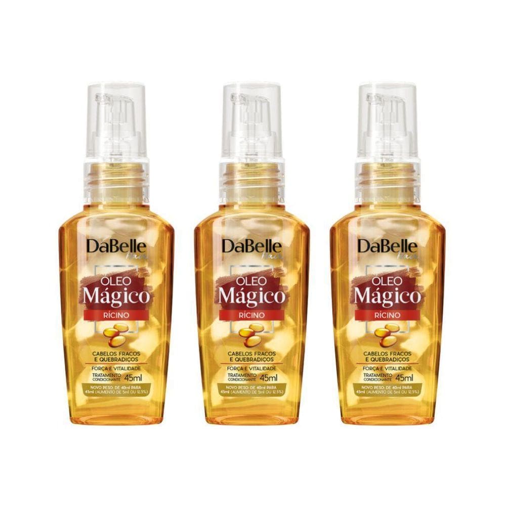 Oleo Capilar Dabelle 45Ml Magico Ricino - Kit Com 3Un