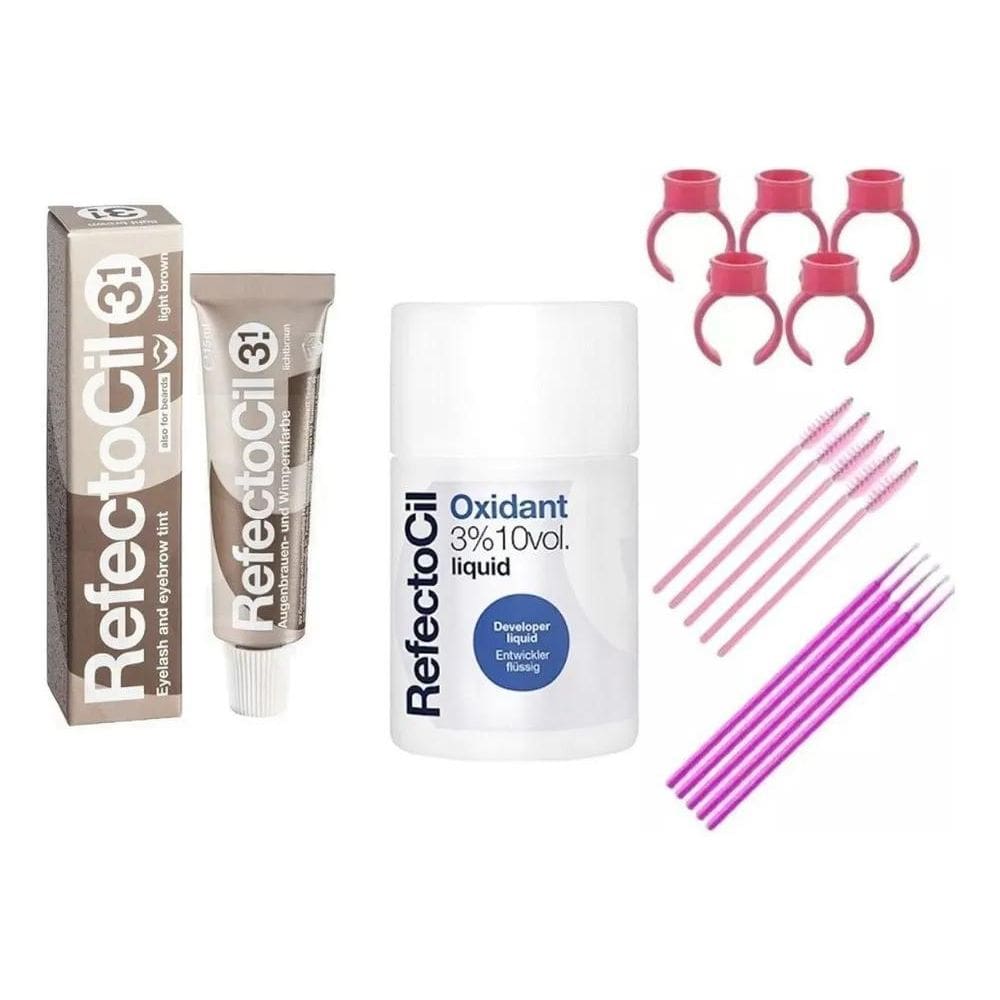 2X Kit Refectocil 1 Tinta + 1 Oxidante Nº3.1 Castanho Claro