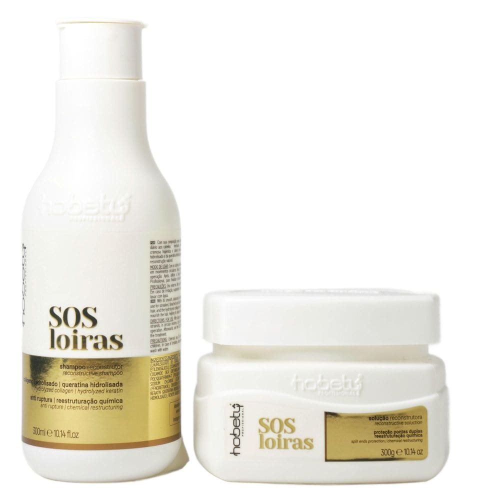 Kit Sos Loiras Hobety Shampoo 300Ml+Máscara 300G