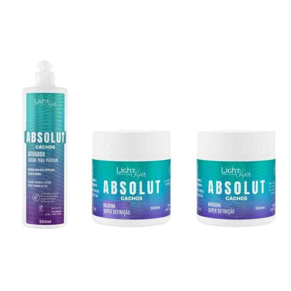 Light Hair Absolut Ativador+Gelatina+Mascara Cachos