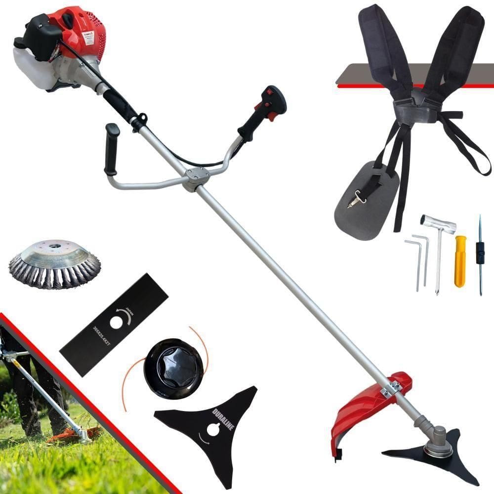 Roçadeira Lateral Anmax Cg430p-tb Plus À Gasolina 2 Tempos 43cc 2,0hp Profissional + Faca 3 Pontas Duraline 255mm