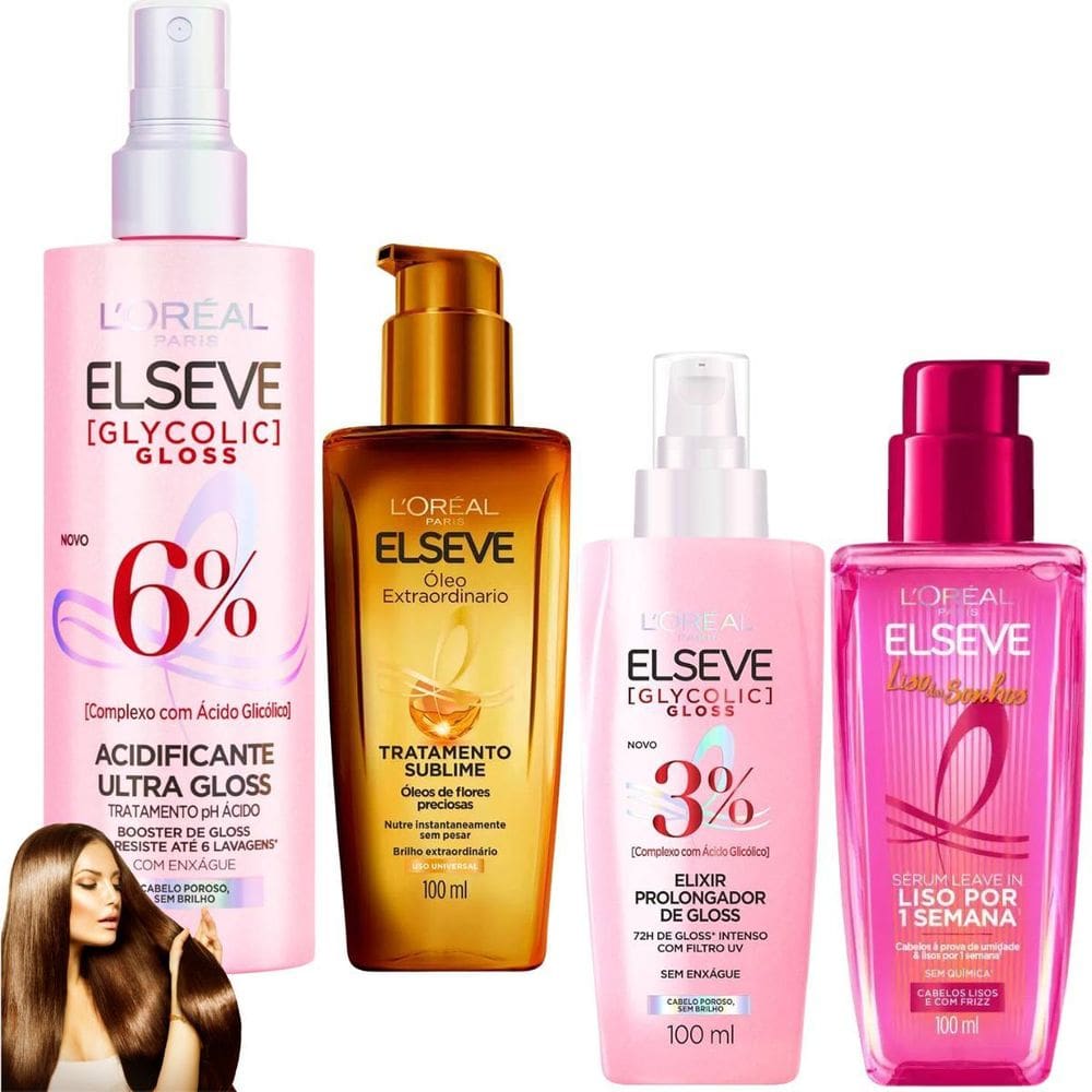 Kit Elseve Sérum Leave In Liso Dos Sonhos Acidificante Óleo