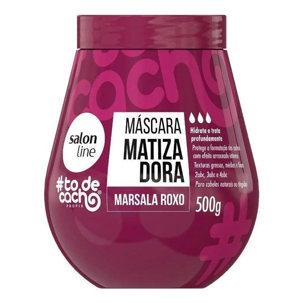 2X Máscara Matizadora Todecacho Marsala Roxo 500G Salon Lin