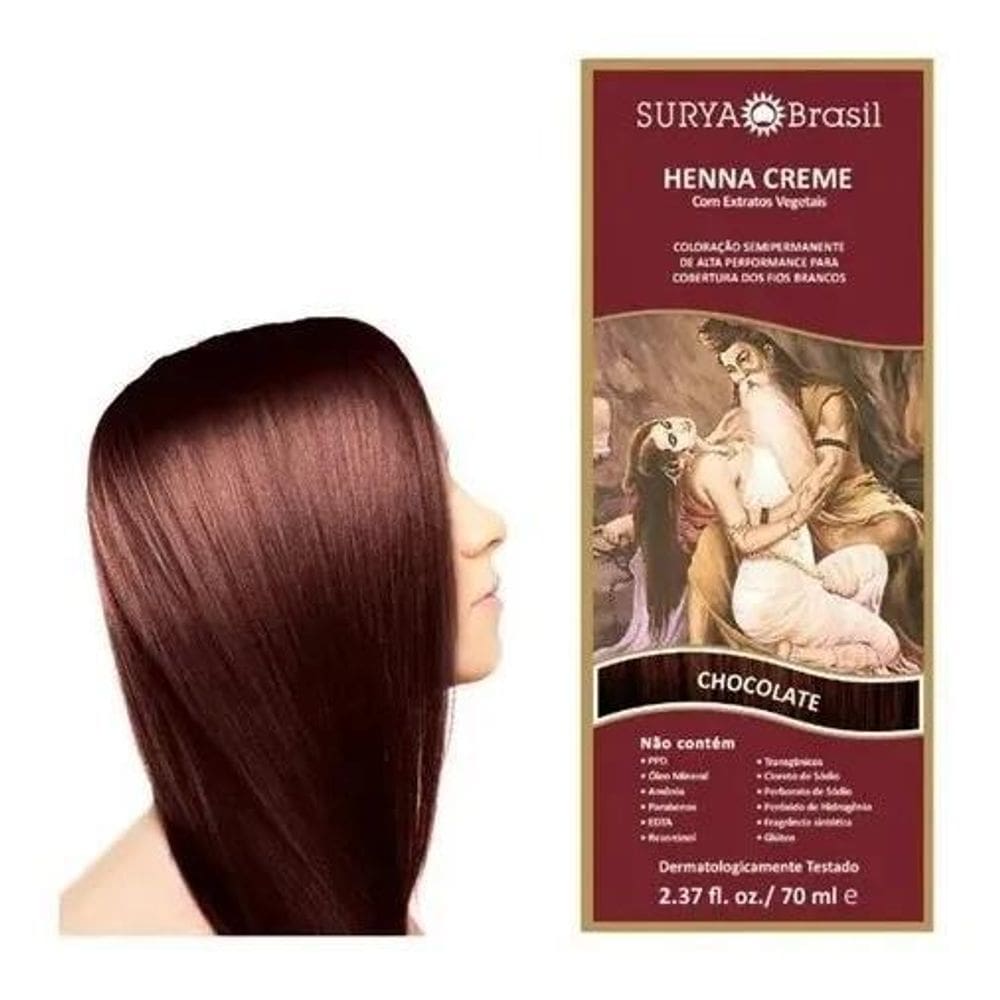 2X Henna Creme Surya Brasil Creme Tom Chocolate 70Ml